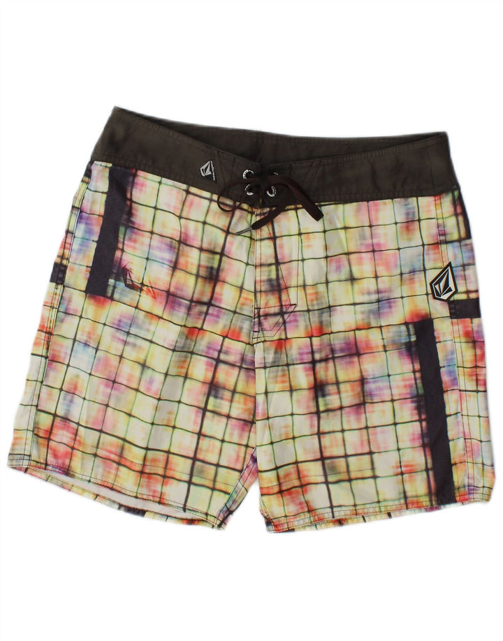 Volcom Herren-Badeshorts, mittelgroß, mehrfarbig, kariert, Polyester