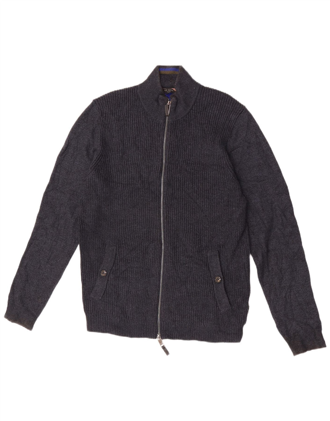 Ted Baker Herren-Strickjacke, Größe 3, mittelgroß, marineblau, Polyester
