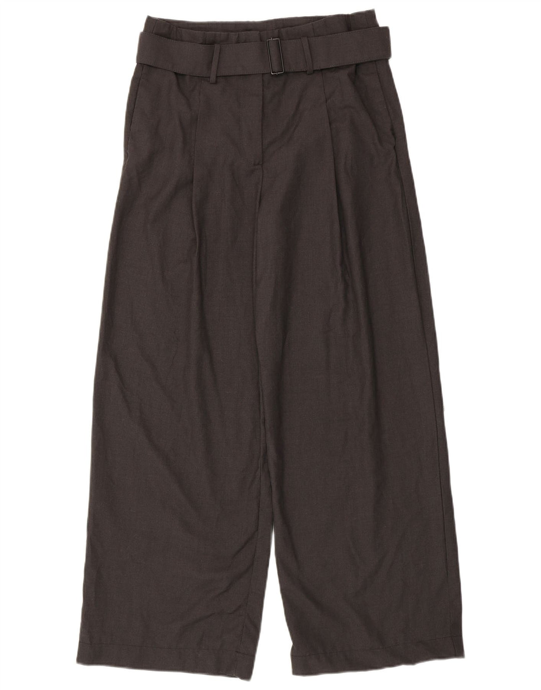 ZARA Damen-Freizeithose mit weitem Bein, mittelgroß, W28, L29, grau, Polyester