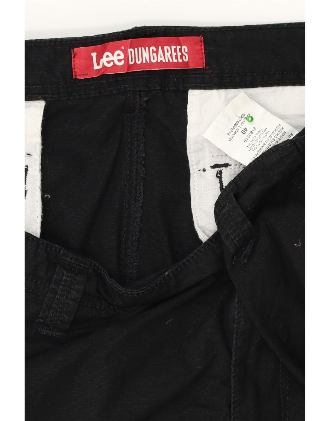 Lee Herren Latzhose Cargoshorts W40 XL Schwarz Baumwolle
