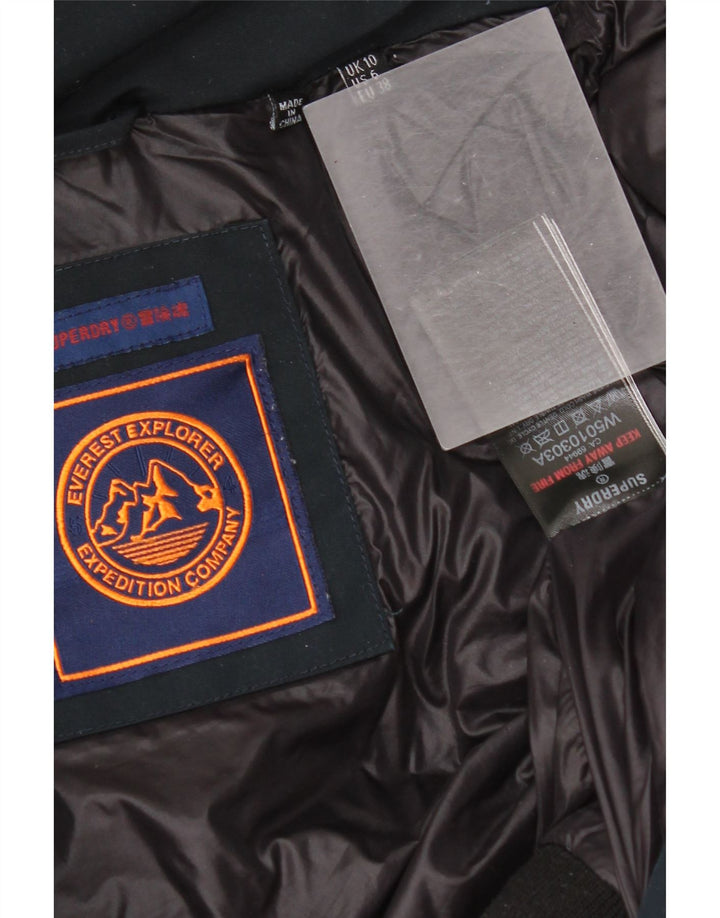 Superdry Damen-Jacke mit Kapuze, übergroß, wattiert, Gr. 10, Marineblau