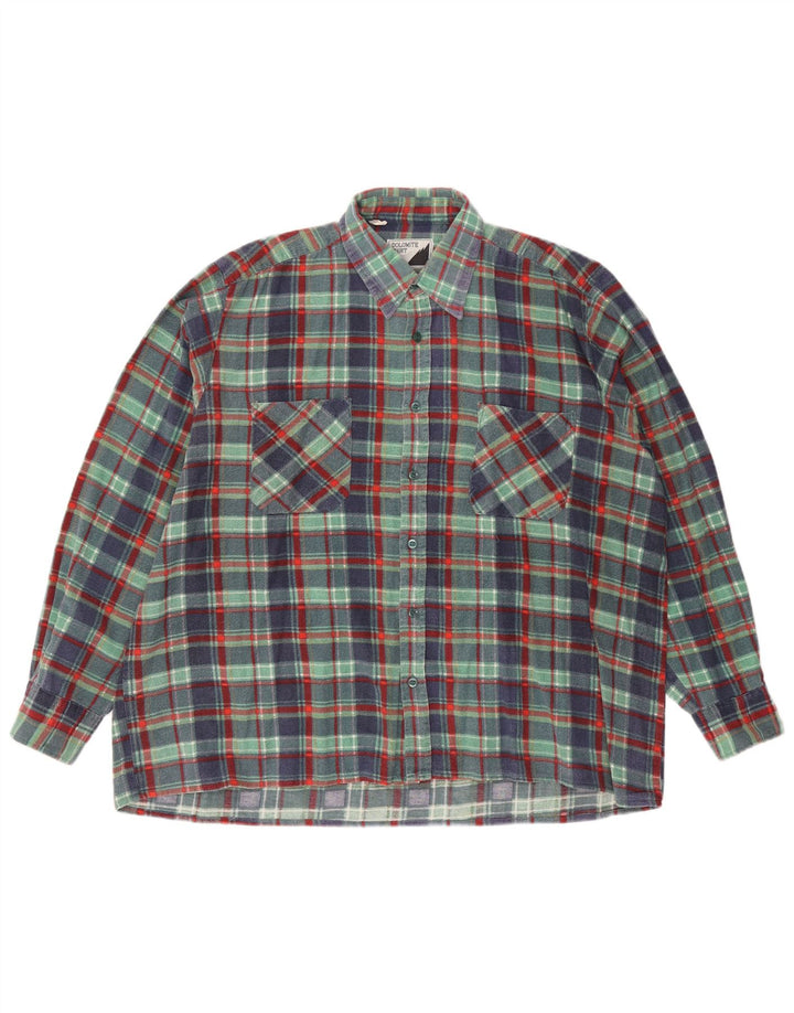 Dolomite Herren-Flanellhemd XL, grün kariert, Baumwolle