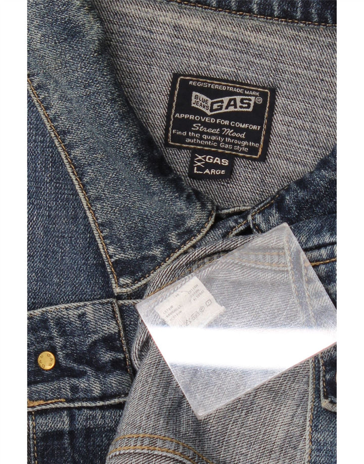 Gas Herren Jeansjacke UK 44 2XL Blaue Baumwolle