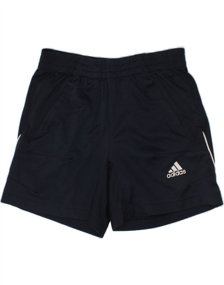 ADIDAS Boys Clima 365 Sport Shorts 7-8 Years Navy Blue Polyester Vintage Adidas and Second-Hand Adidas from Messina Hembry 