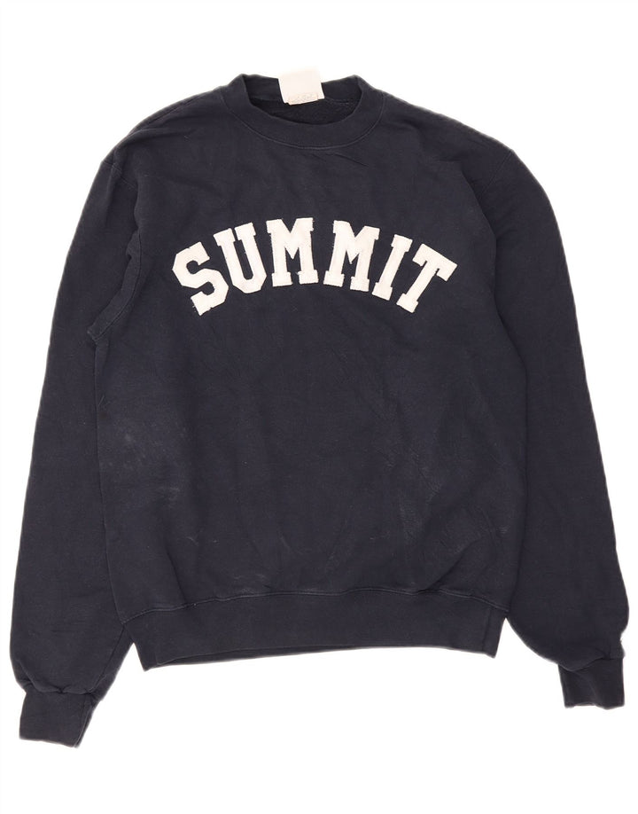 Champion Herren Summit Graphic Sweatshirt Pullover Small Marineblau Baumwolle