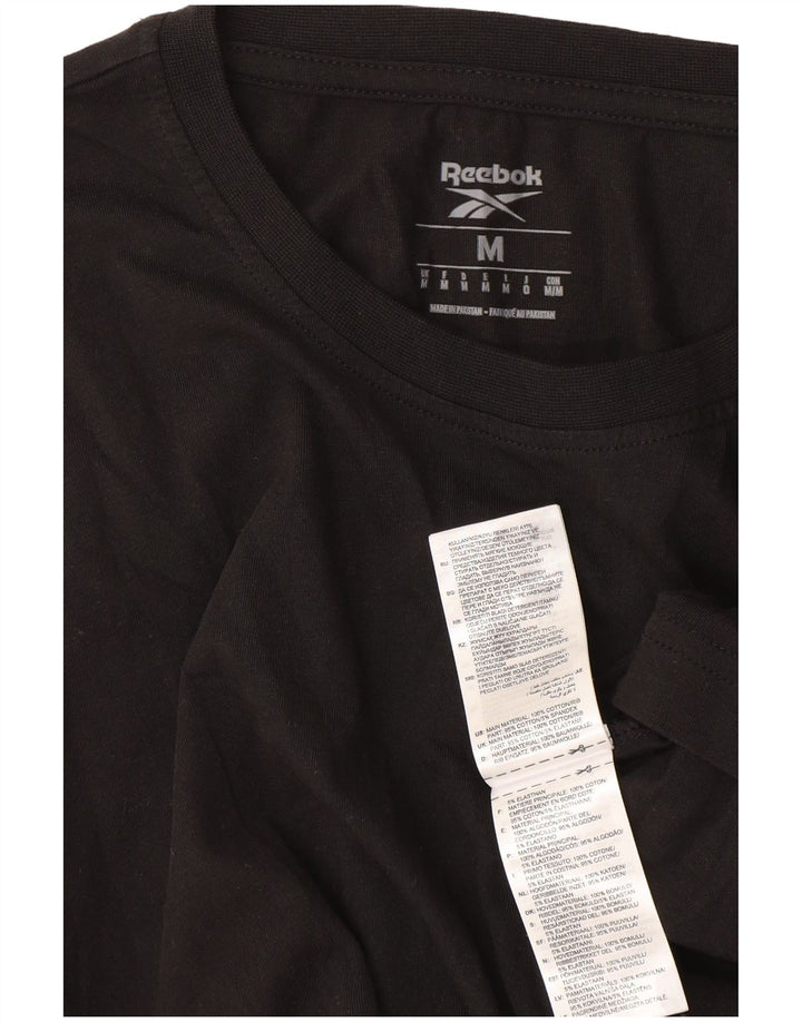 Reebok Herren T-Shirt Top Medium Schwarz Baumwolle