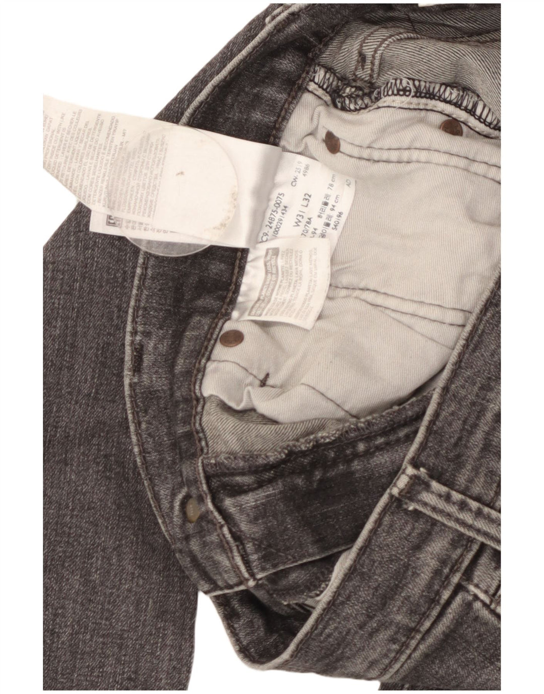 Levi's Herren 510 Skinny Jeans W31 L32 Graue Baumwolle