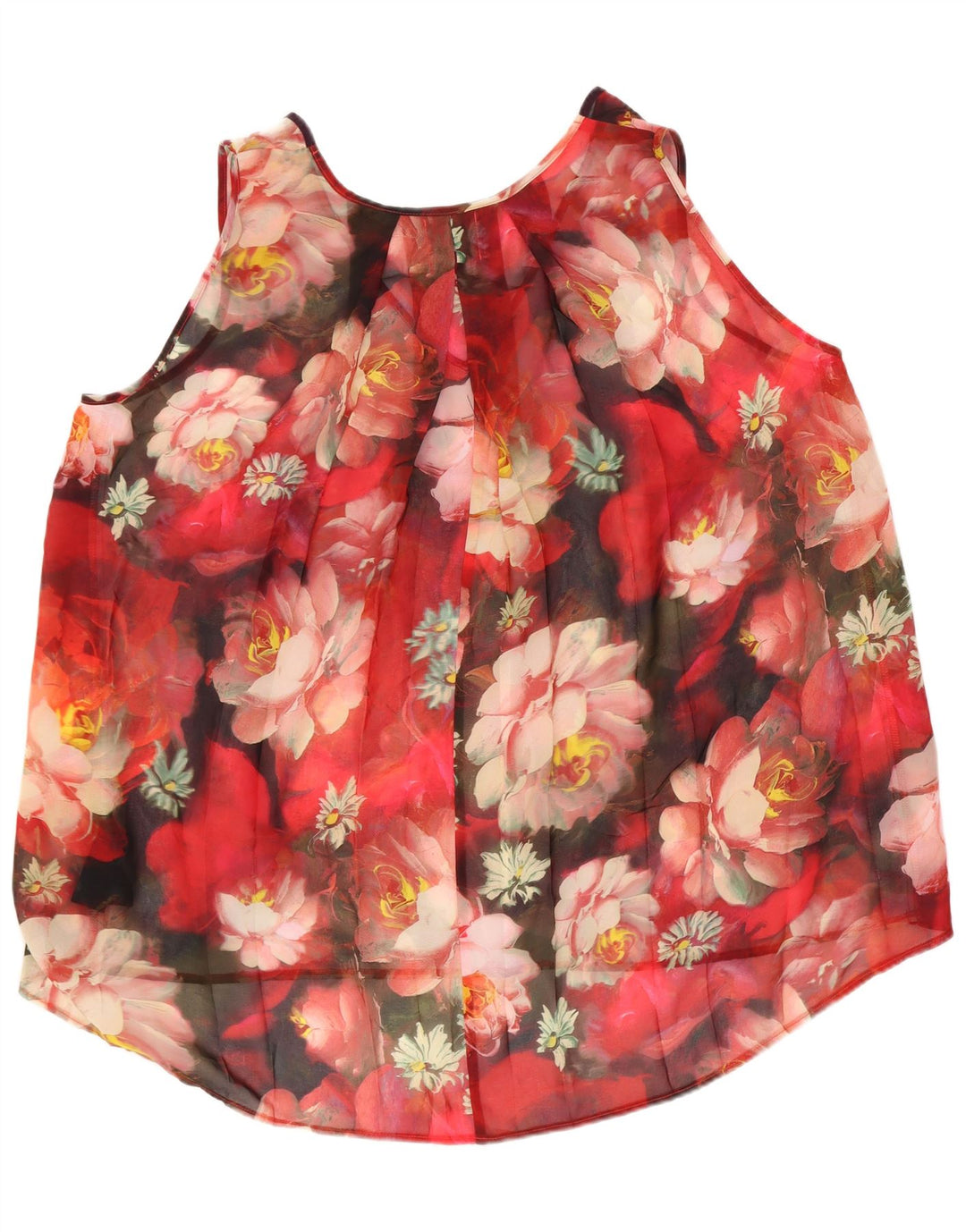 Ted Baker Damen-Blusenoberteil, UK-Größe 44, Größe L, rotes Blumenmuster, Polyester