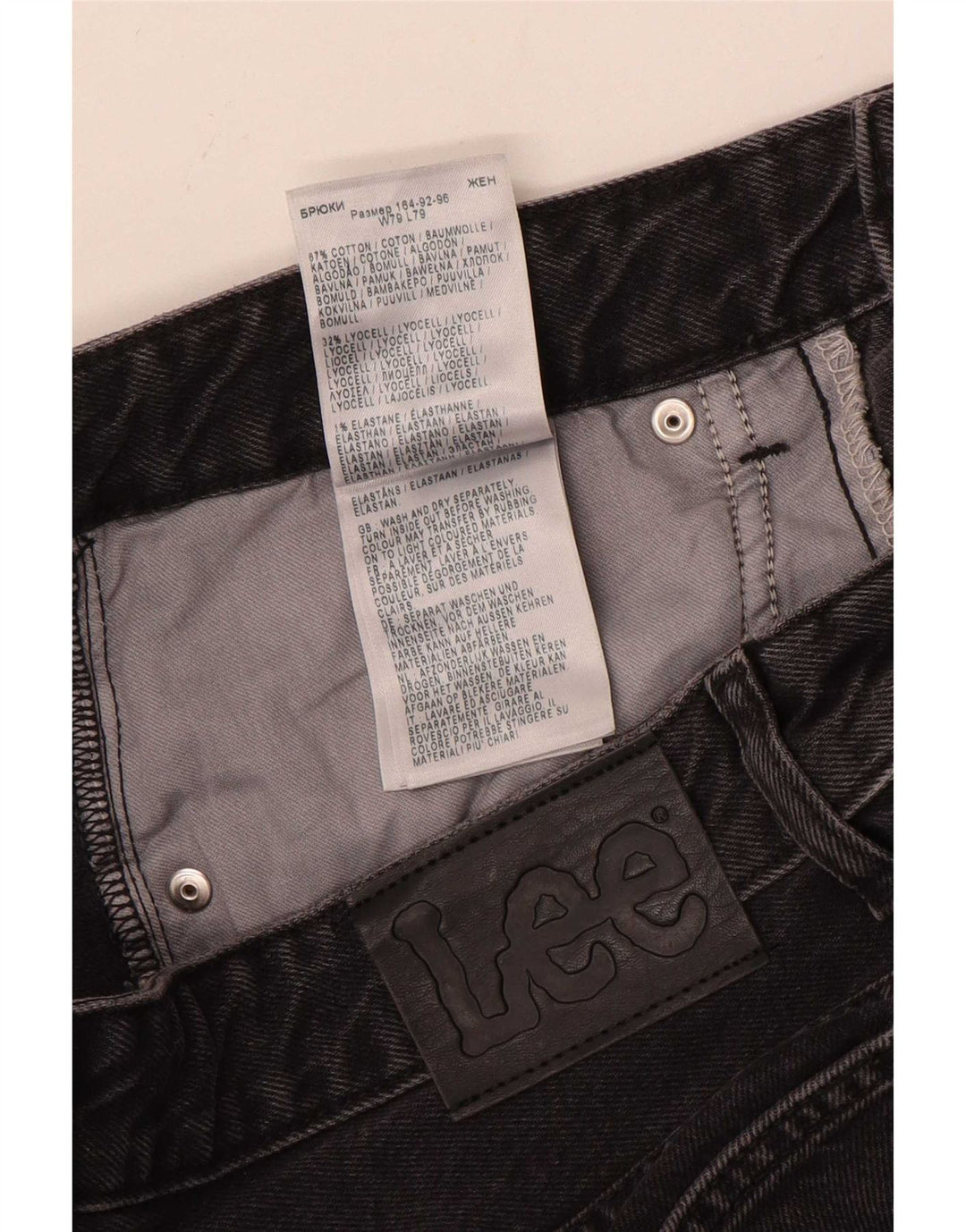 Lee Herren Rider Straight Jeans W31 L31 Graue Baumwolle
