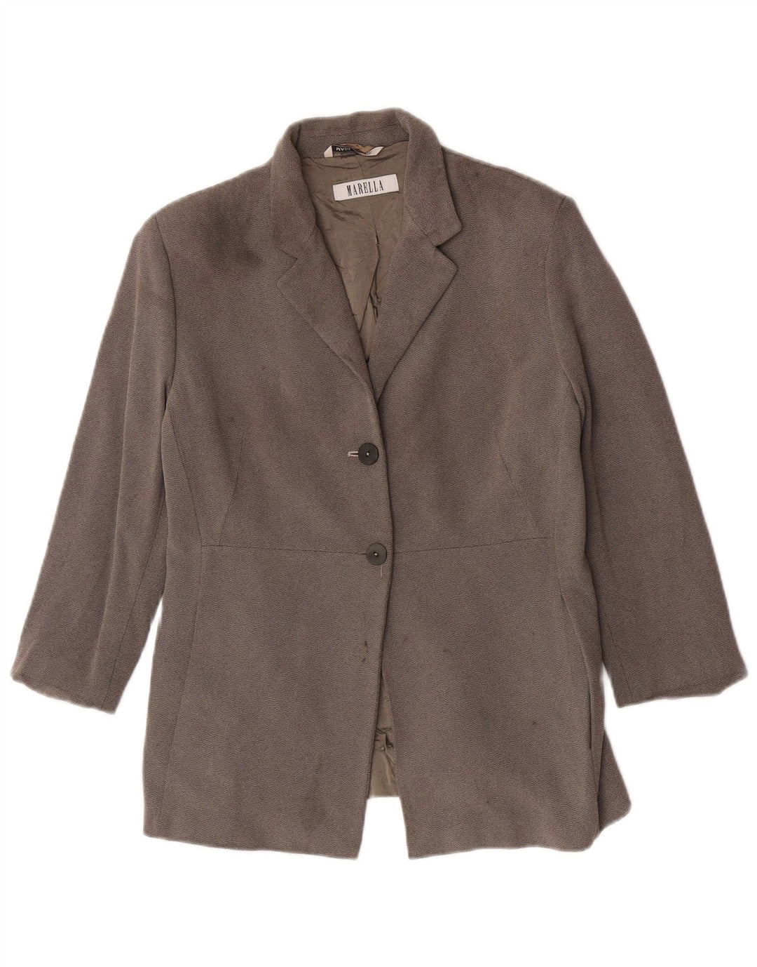 Marella Damen 2-Knopf-Blazer-Jacke, UK 16, große graue Viskose
