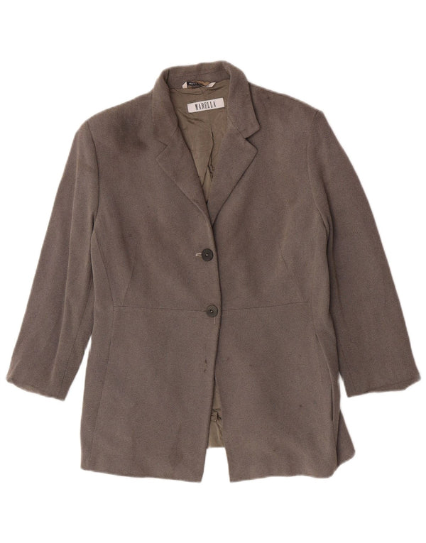 Marella Damen 2-Knopf-Blazer-Jacke, UK 16, große graue Viskose