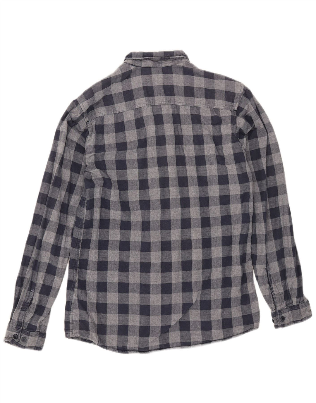 JACK & JONES Herren-Flanellhemd, klein, marineblau, kariert, Baumwolle