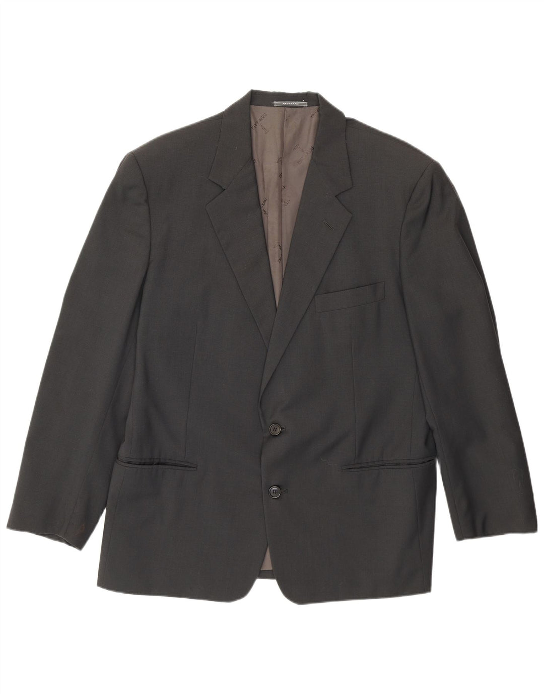 Trussardi Herren-Blazer mit 2 Knöpfen, IT 52 XL, graue Schurwolle