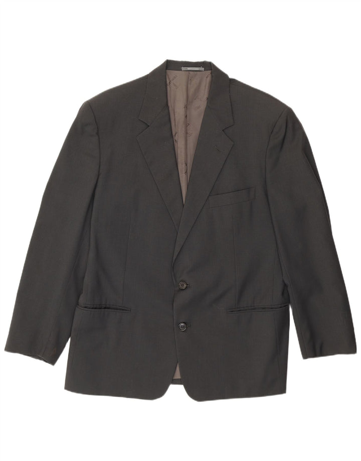 Trussardi Herren-Blazer mit 2 Knöpfen, IT 52 XL, graue Schurwolle