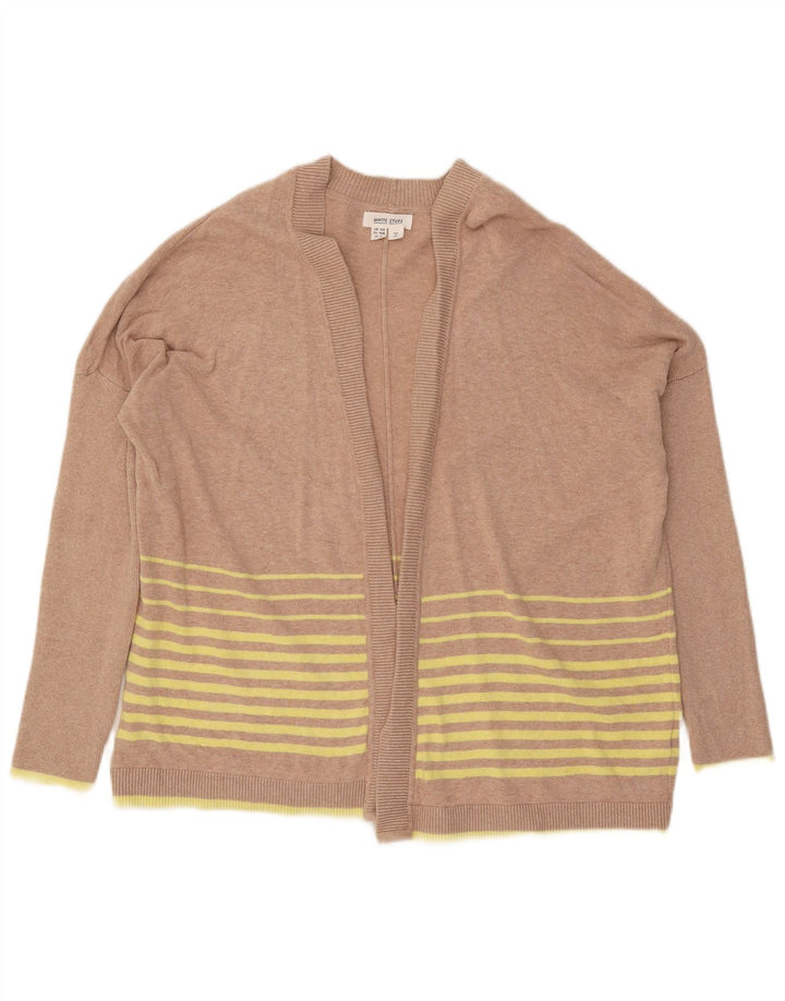White Stuff Damen-Strickjacke in Übergröße, Gr. 12, Mittelbeige, gestreift