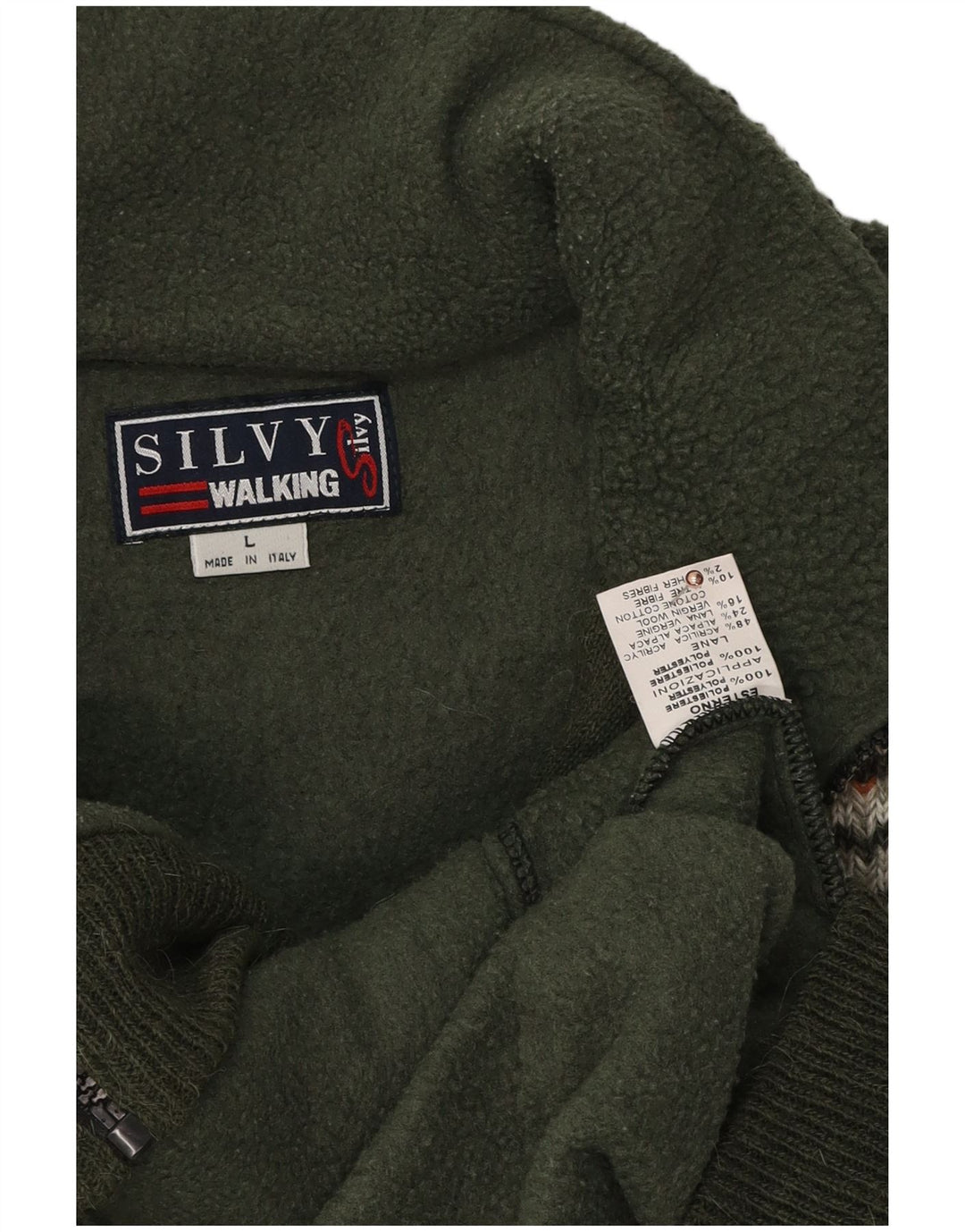 Silvy Herren Fleecejacke UK 40 Large Grün Colourblock Polyester