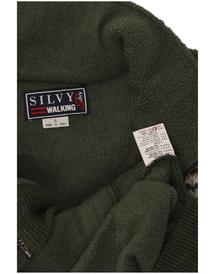 Silvy Herren Fleecejacke UK 40 Large Grün Colourblock Polyester
