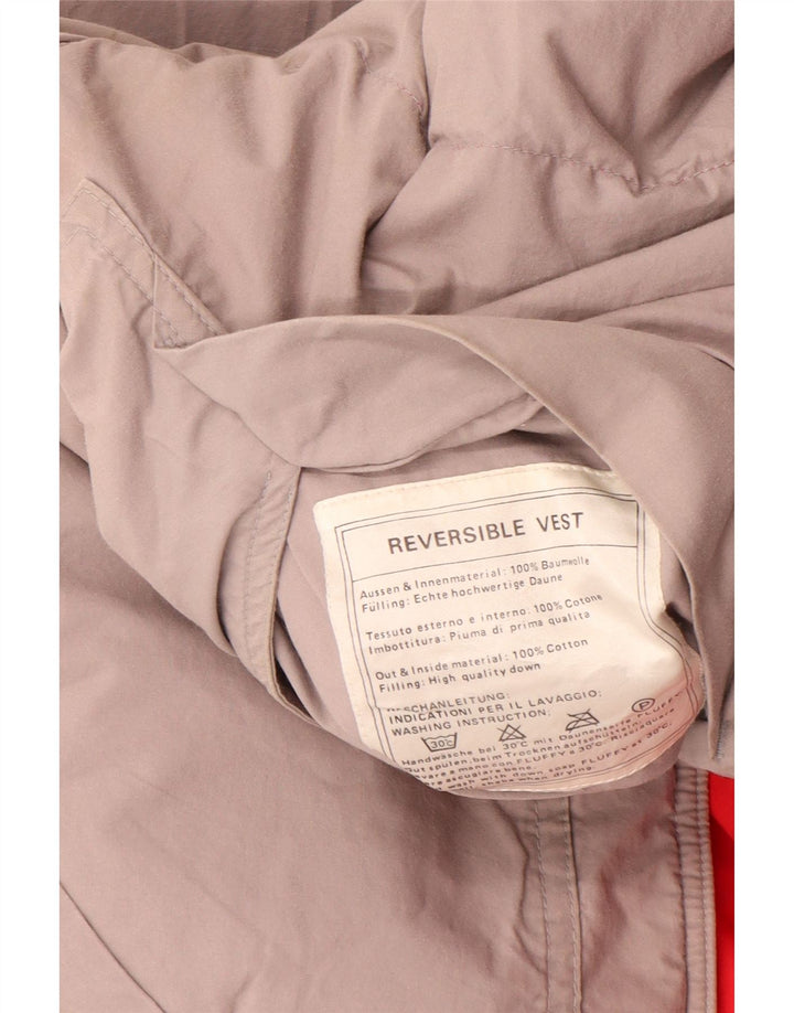 Vintage Herren Reversible Wattierte Weste UK 38 Mittelrote Baumwolle