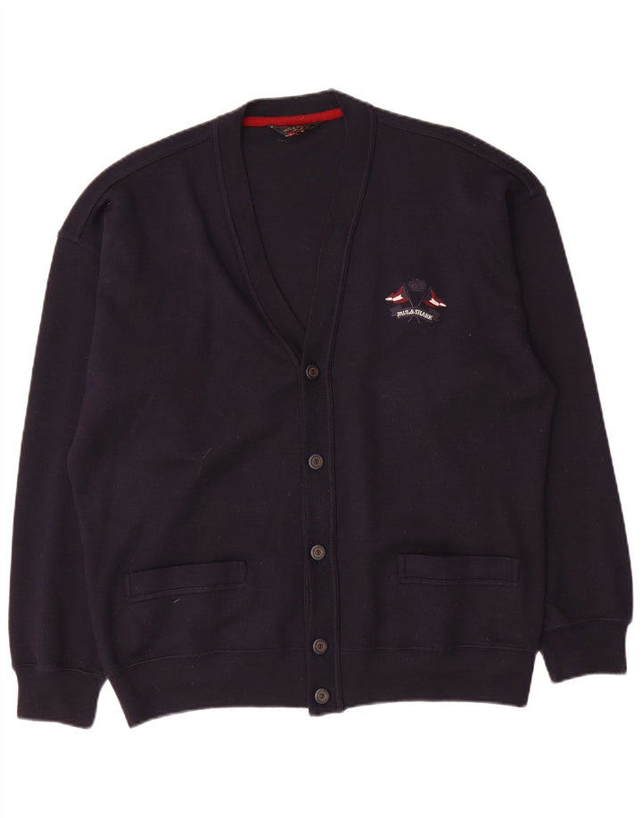 Paul & Shark Herren-Strickjacke, groß, marineblaue Wolle