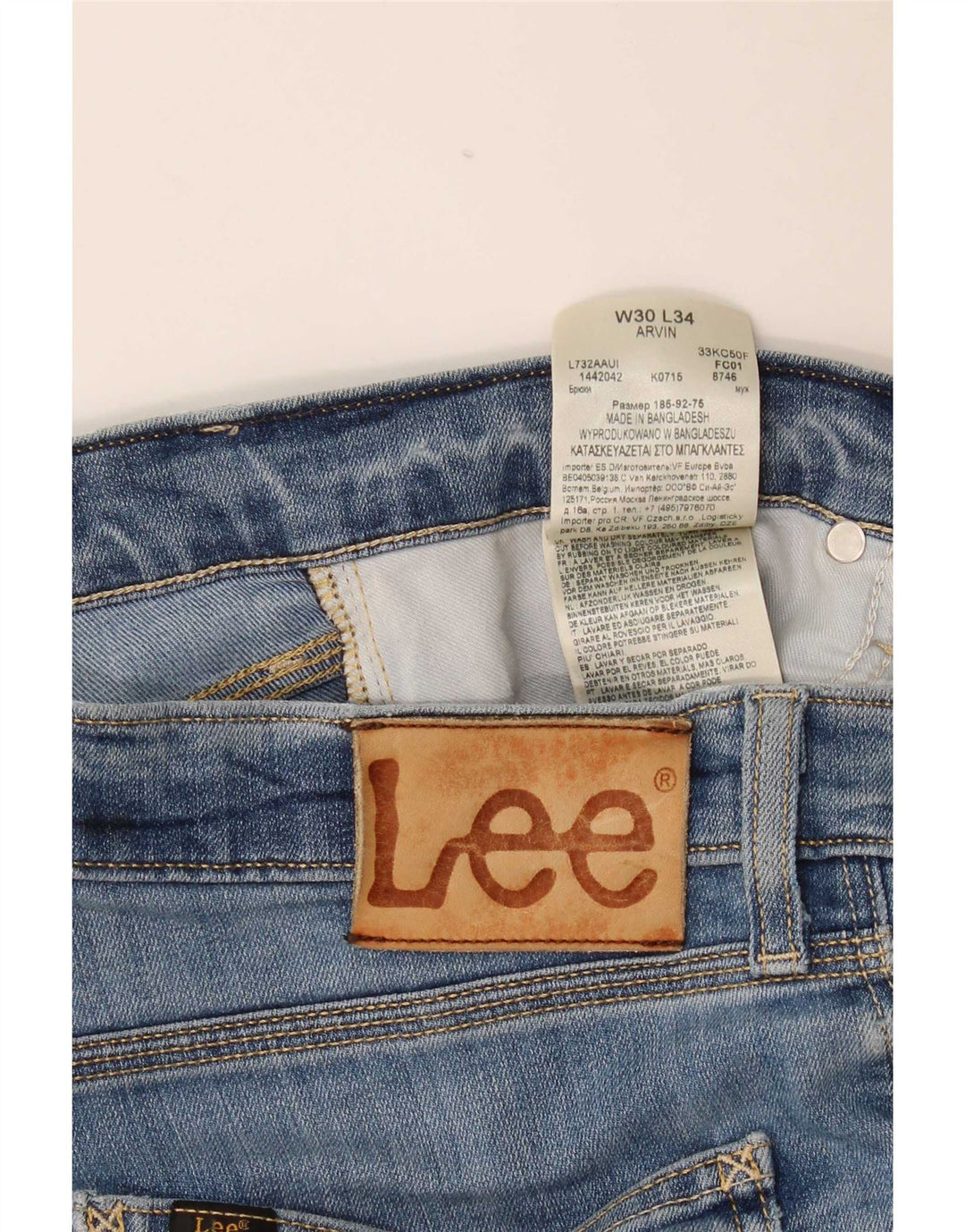 Lee Herren Arvin Tapered Jeans W30 L34 Blaue Baumwolle