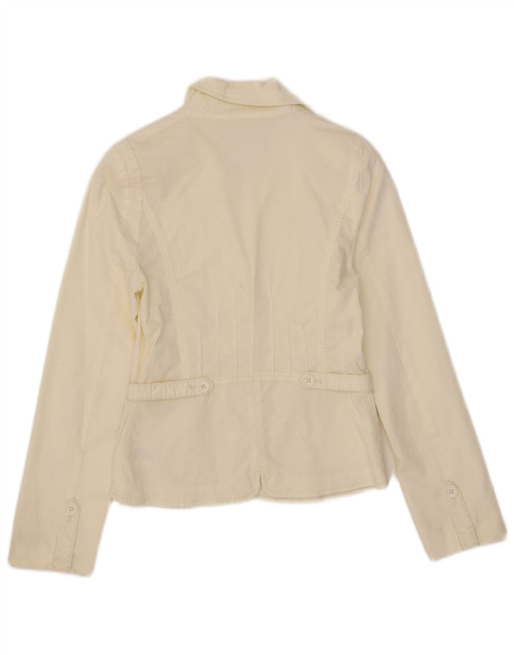 Essential Mädchen-Blazerjacke mit 3 Knöpfen, 13–14 Jahre, aus weißer Baumwolle