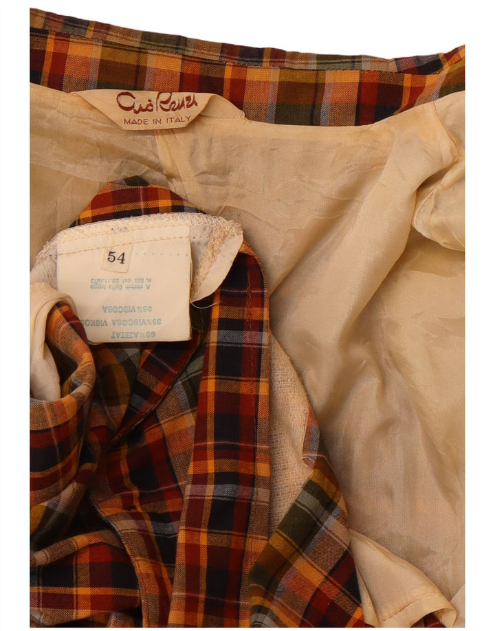 VINTAGE Herren 2-Knopf-Blazerjacke IT 54 2XL Mehrfarbig karierte Baumwolle