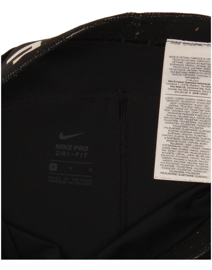 Nike Damen Dri Fit Graphic Sport Shorts UK 12 Medium Schwarz Polyester