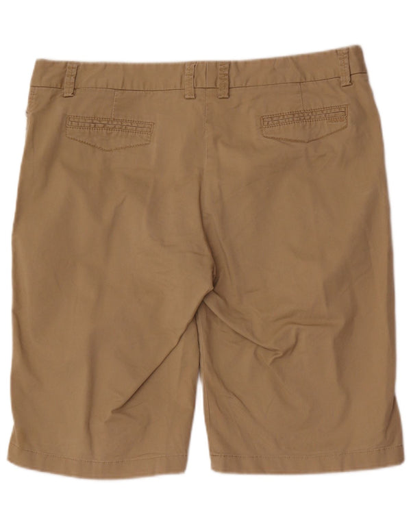 Musto Womens High Waist Casual Shorts UK 16 Large W36  Beige Cotton