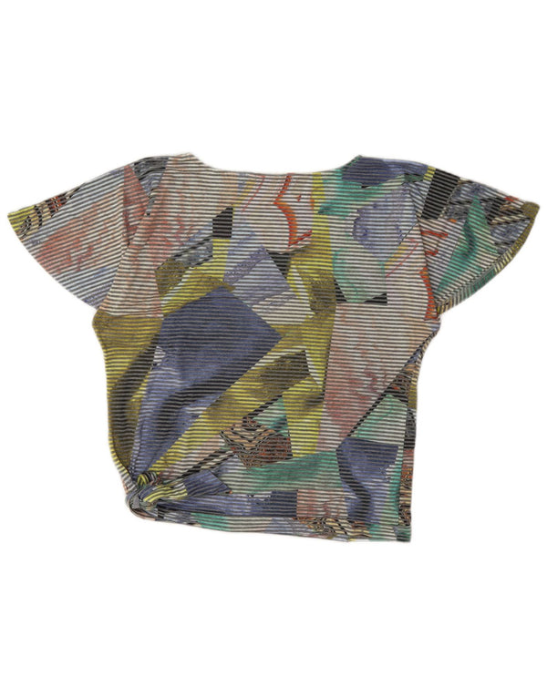 Desigual Damen Crop Bluse Top UK 14 Medium Mehrfarbig Nadelstreifen