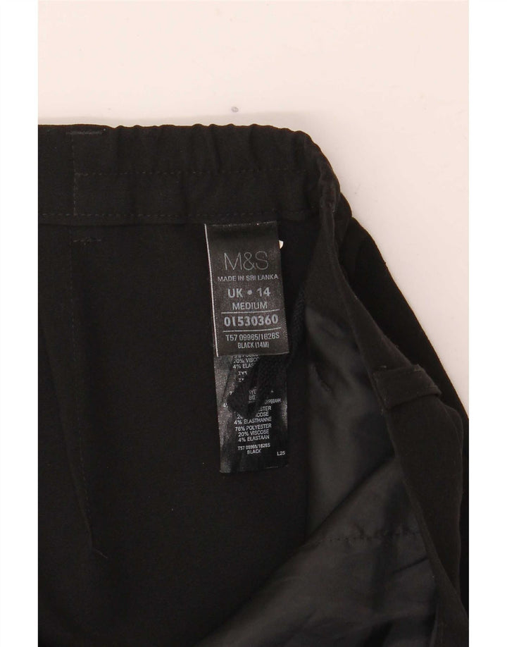 Marks & Spencer Damen gerade Anzughose UK 14 Medium W34 L30 Schwarz