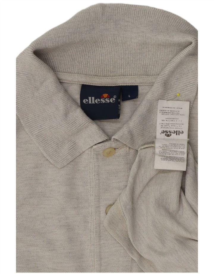 Ellesse Herren-Poloshirt, große graue Baumwolle