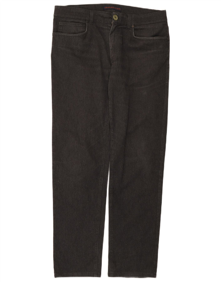 Trussardi Herren Straight Jeans W37 L31 Graue Baumwolle