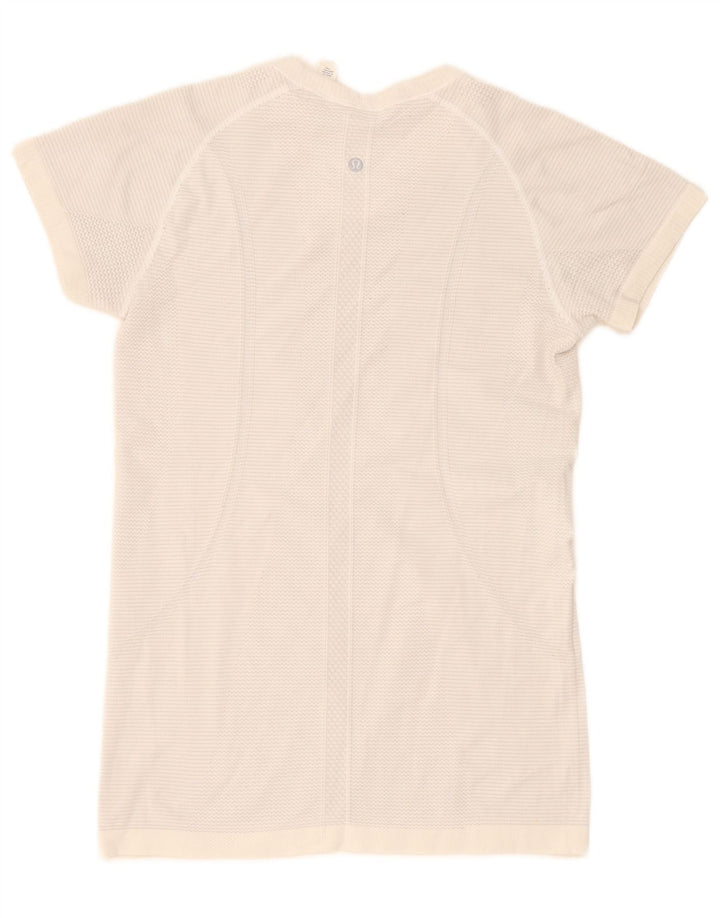 Lululemon Damen T-Shirt Top US 10 Large Weiß Nylon