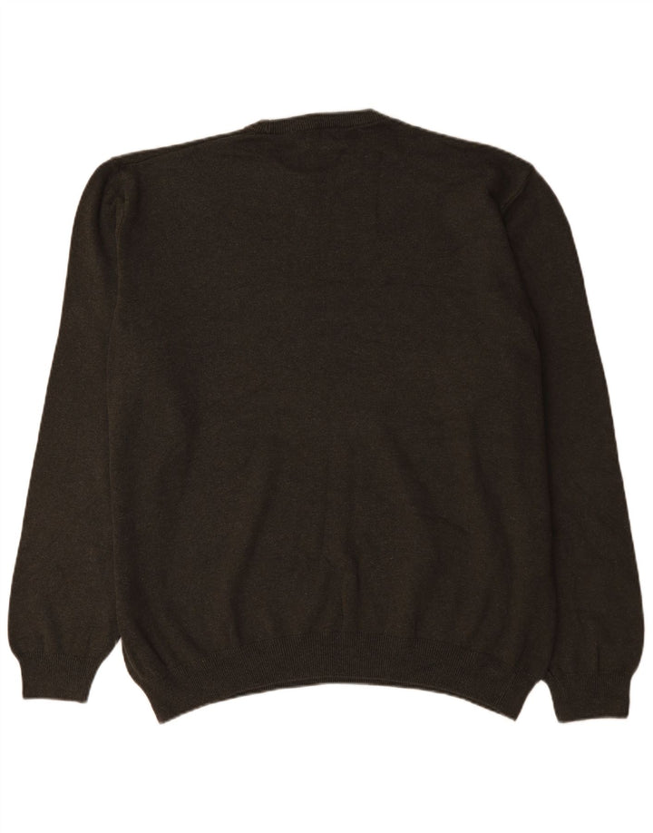 Marks & Spencer Herren-Pullover mit Rundhalsausschnitt, 3XL, Khaki, Baumwolle