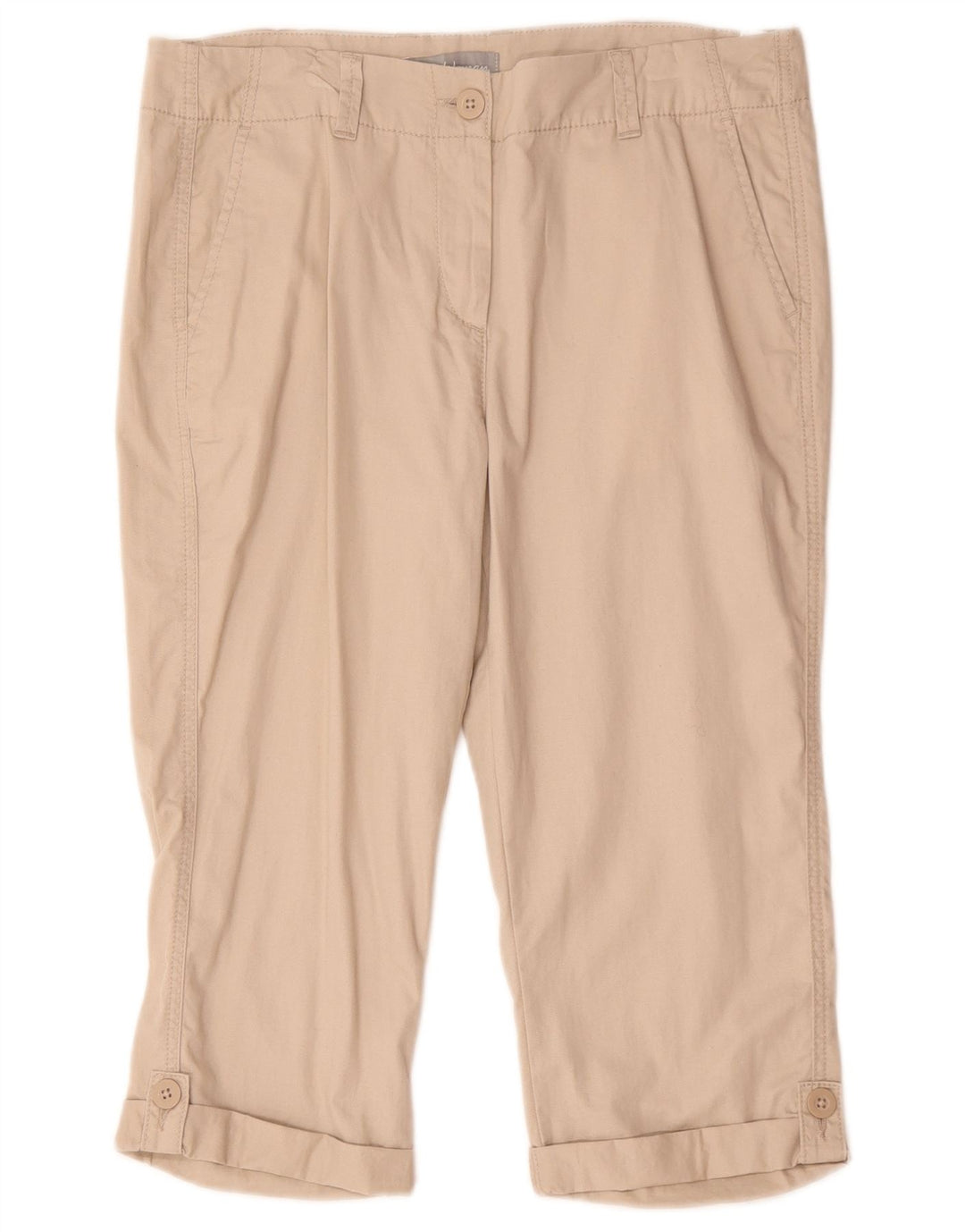 Marks & Spencer Damen Bermudashorts UK 12 Medium W32 Beige Baumwolle