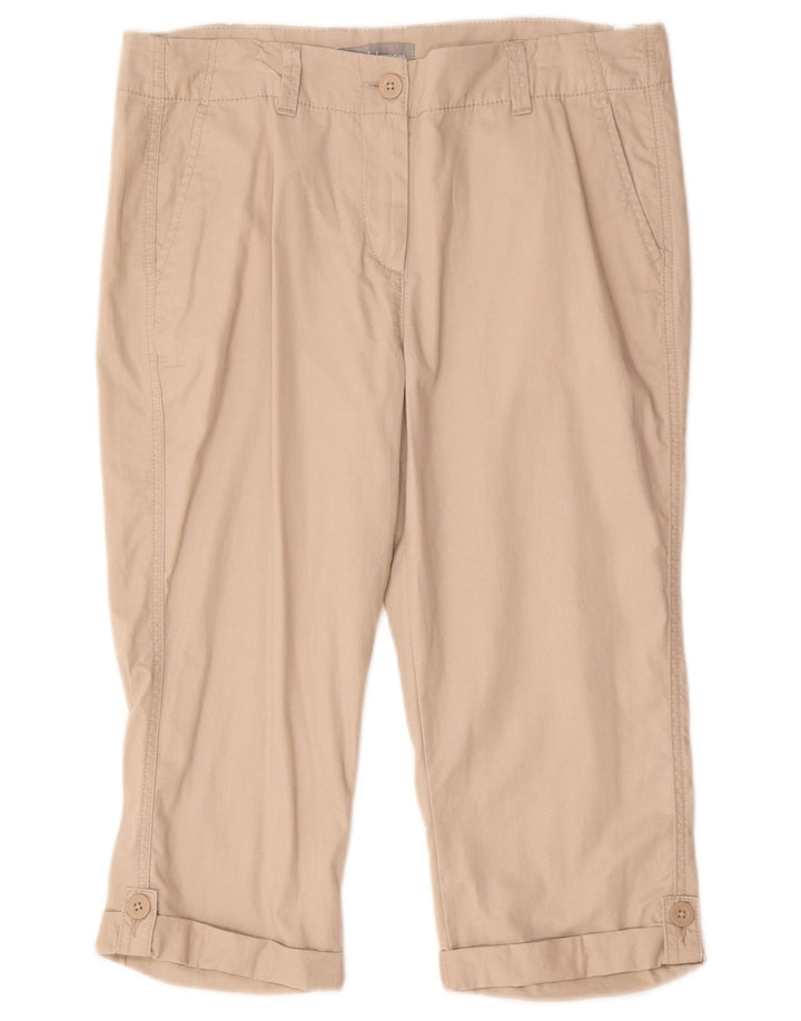Marks & Spencer Damen Bermudashorts UK 12 Medium W32 Beige Baumwolle