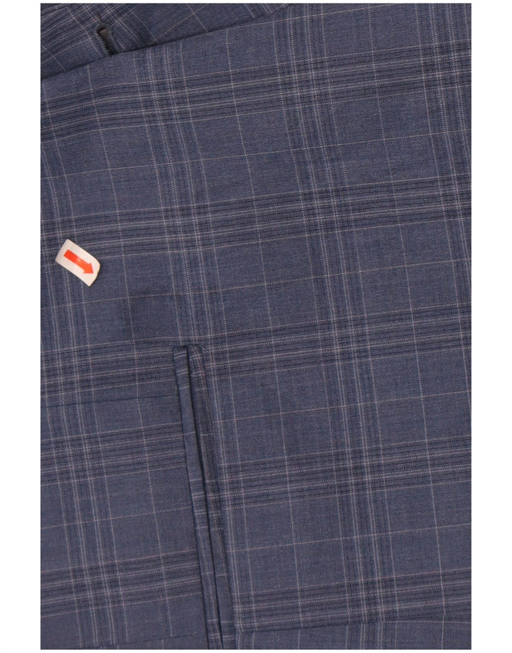 Ben Sherman Herren-Blazer mit 2 Knöpfen, UK 44, 2XL, blau karierte Wolle