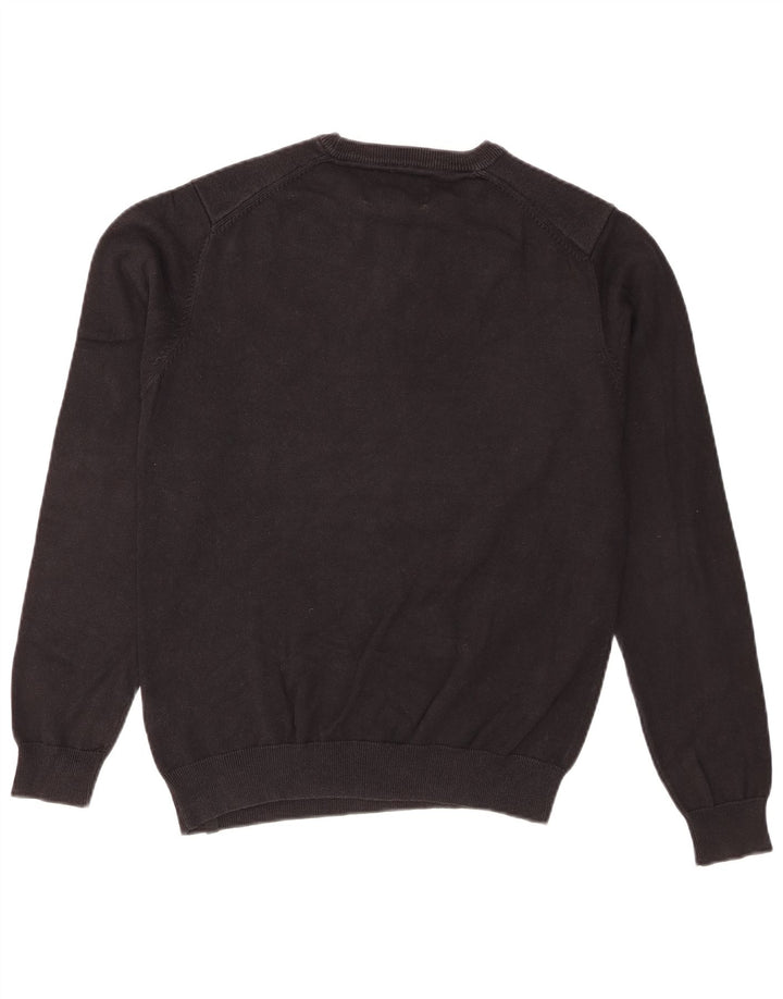 Jack & Jones Herren-Pullover mit Rundhalsausschnitt, grafischer regulärer Passform, Mittelschwarz