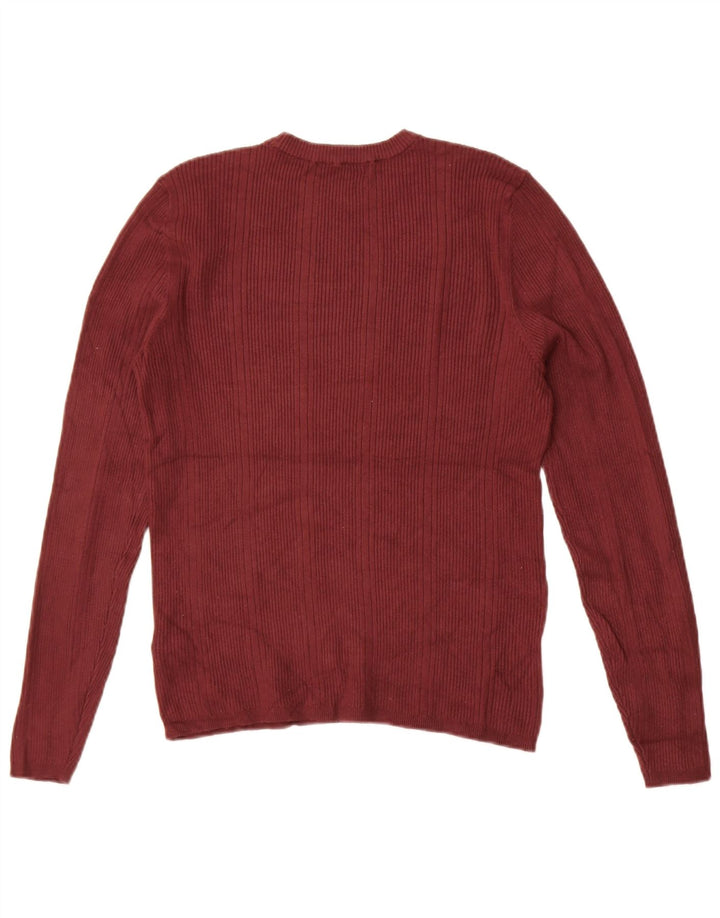 Marks & Spencer Damen-Pullover mit Rundhalsausschnitt, Gr. 14, mittlere kastanienbraune Viskose