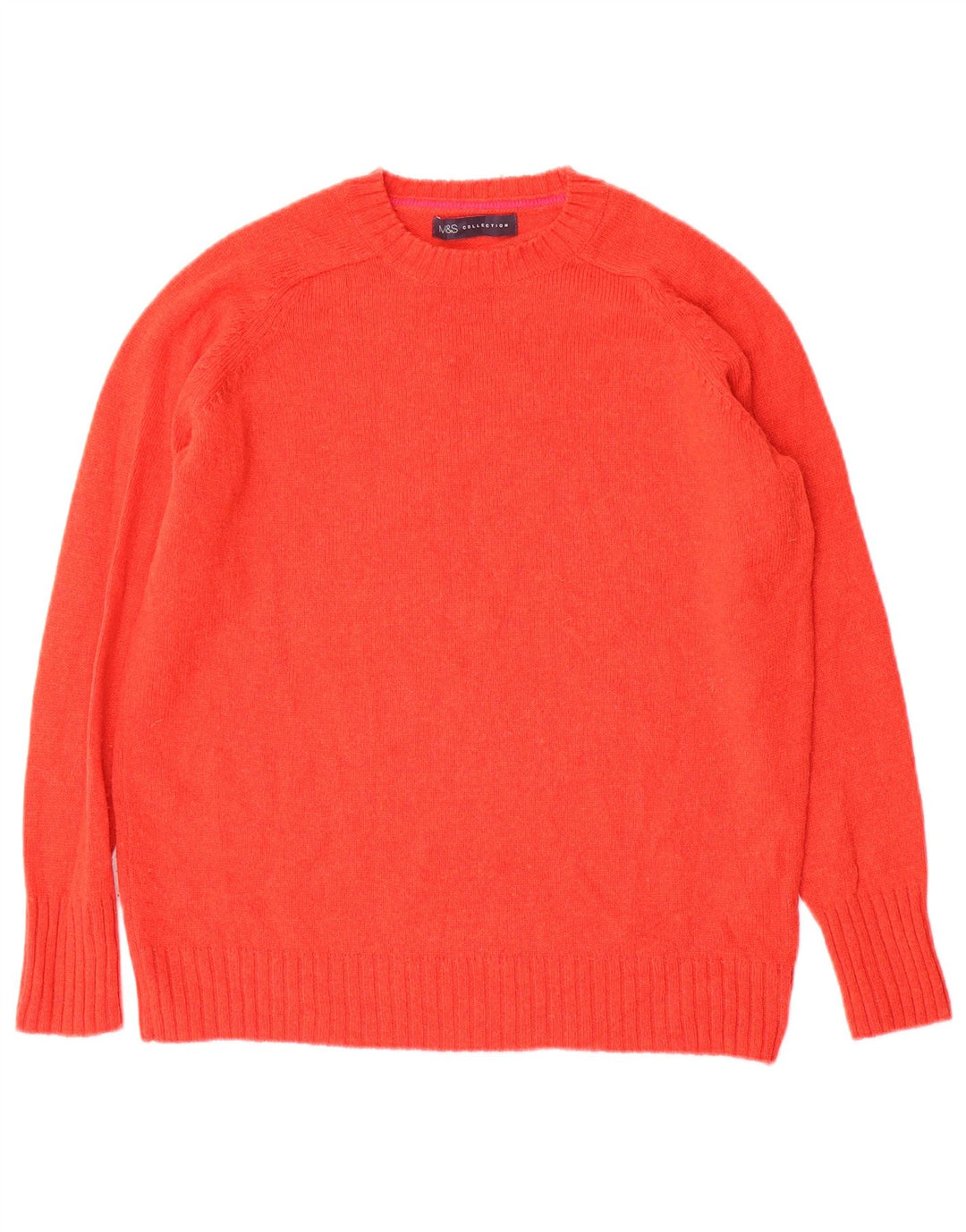 Marks & Spencer Damen-Pullover mit Rundhalsausschnitt, UK 14, Wolle in Mittelorange