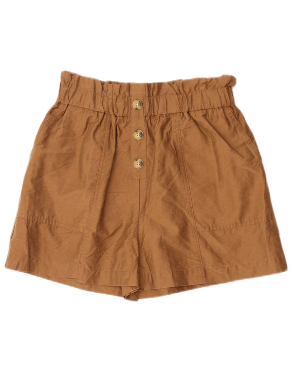 Zara Damen-Shorts mit hoher Taille, mittelgroß, W28, braunes Lyocell