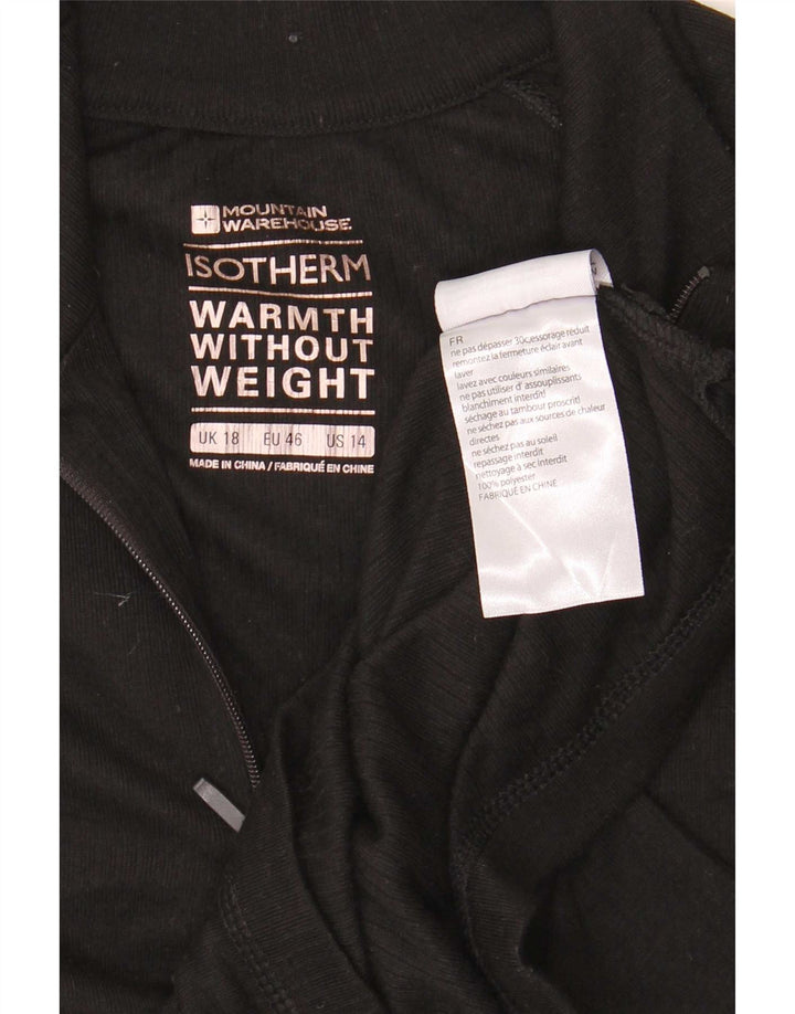 Mountain Warehouse Pullover-Trainingsanzugoberteil mit Reißverschluss für Damen, UK 18, XL, Schwarz
