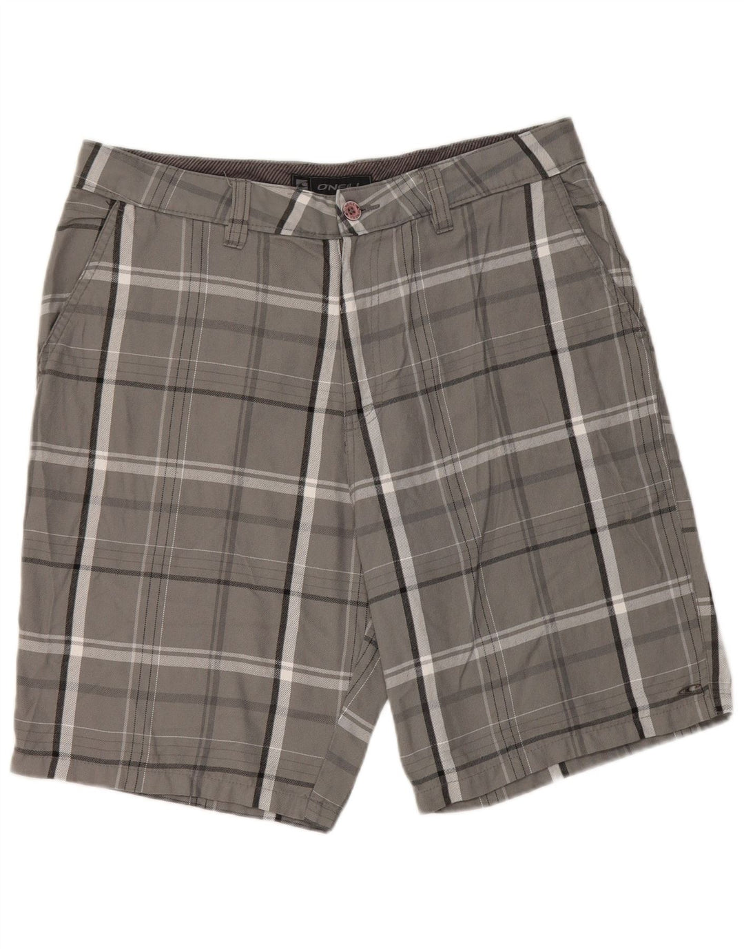 O'Neill Herren-Chinoshorts W36, großes grau kariertes Polyester
