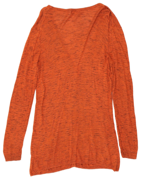 Hobbs Longline-Strickjacke für Damen, UK 12, mittelbraun gefleckte Viskose