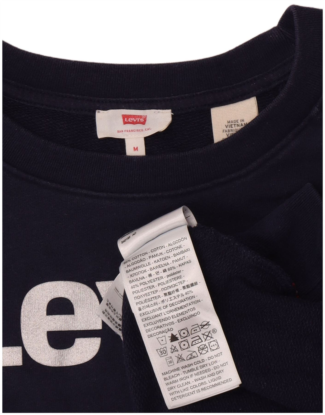 Levi's Damen Grafik-Sweatshirt-Pullover UK 14 Mittelmarineblaue Baumwolle