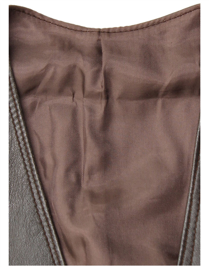 VINTAGE Herren Lederweste UK 38 Mittelgrau