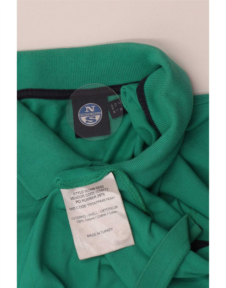 North Sails Herren-Poloshirt, große grüne Baumwolle