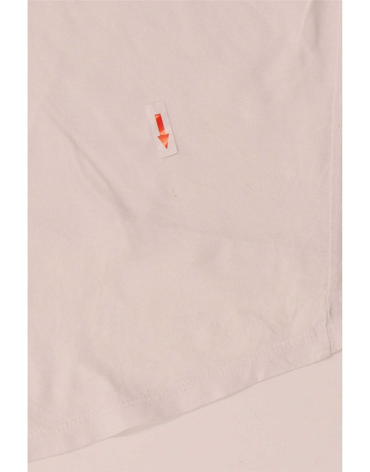 Zara Damen T-Shirt Top UK 10 Small Weiße Baumwolle