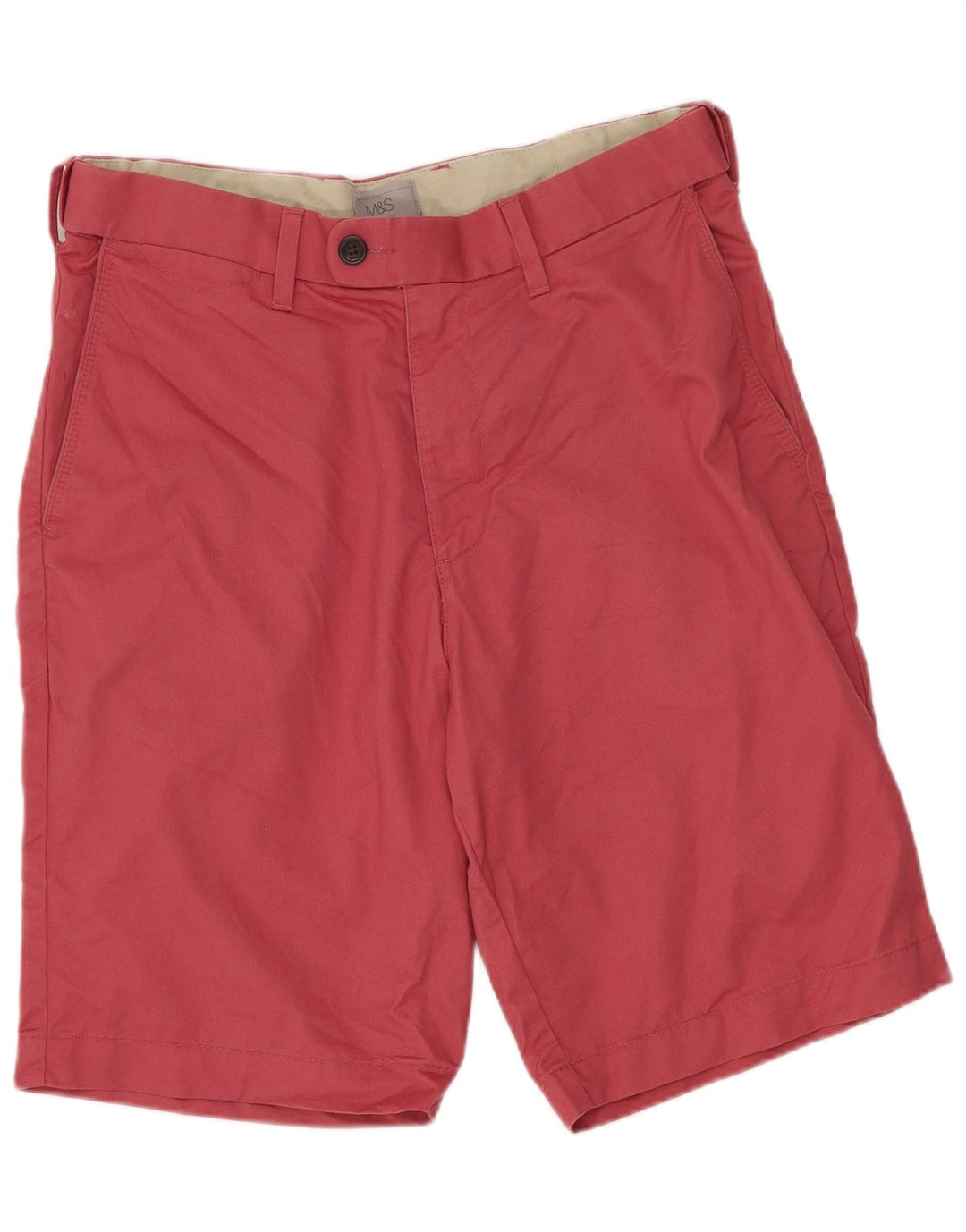 Marks & Spencer Herren-Chinoshorts mit normaler Passform, W32, Mittelrosa, Baumwolle