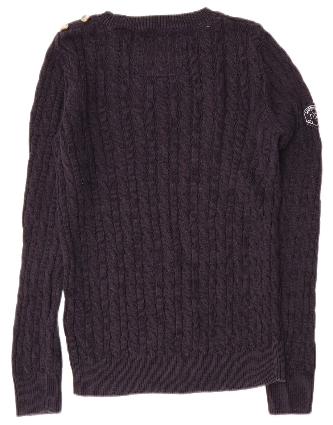 SUPERDRY Damen-Pullover mit Rundhalsausschnitt, Gr. 8, Marineblau, Baumwolle